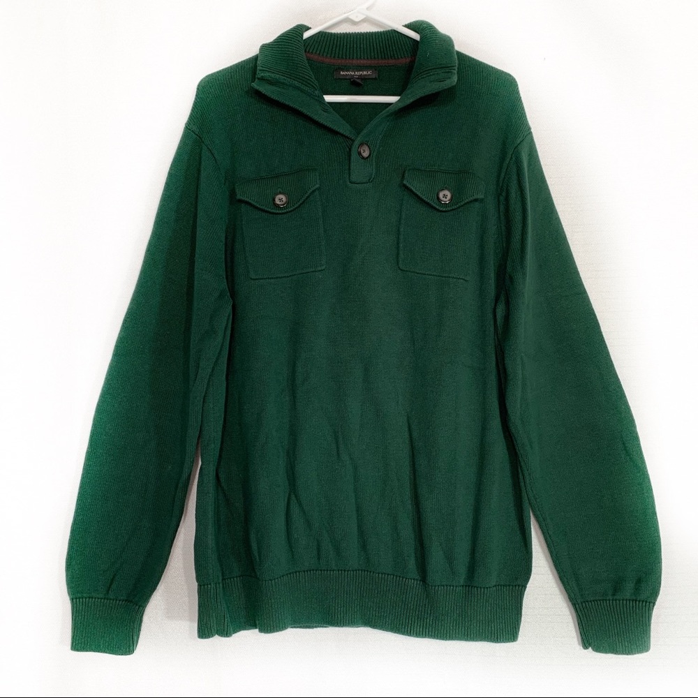 Men’s Banana Republic Green Collared Sweater XL